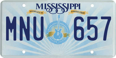 MS license plate MNU657