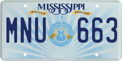MS license plate MNU663