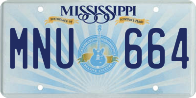 MS license plate MNU664
