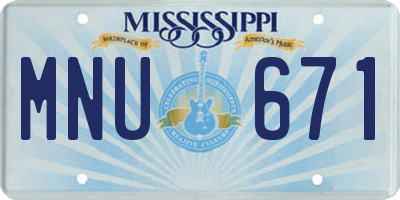 MS license plate MNU671