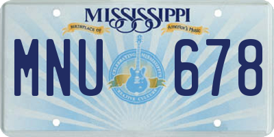 MS license plate MNU678