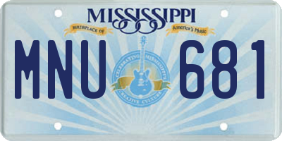 MS license plate MNU681