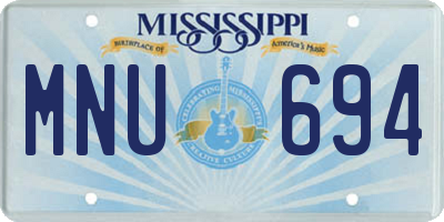MS license plate MNU694