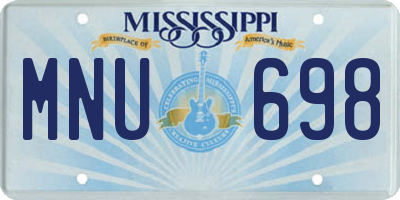 MS license plate MNU698