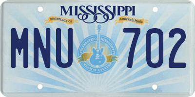 MS license plate MNU702