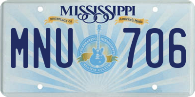 MS license plate MNU706