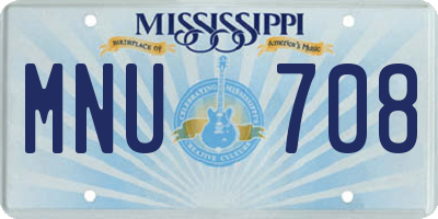 MS license plate MNU708