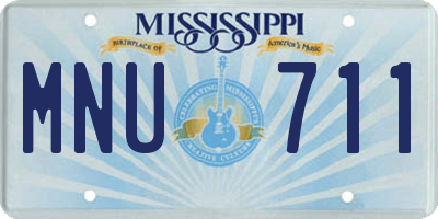 MS license plate MNU711