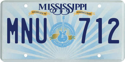MS license plate MNU712