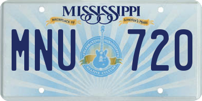 MS license plate MNU720