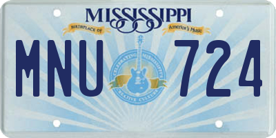MS license plate MNU724