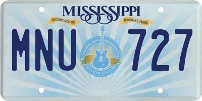 MS license plate MNU727