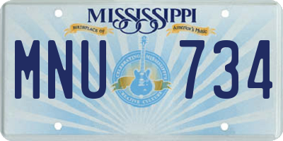 MS license plate MNU734
