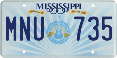 MS license plate MNU735