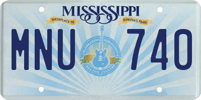 MS license plate MNU740