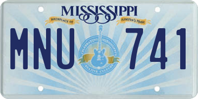 MS license plate MNU741