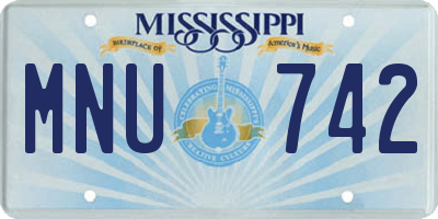 MS license plate MNU742