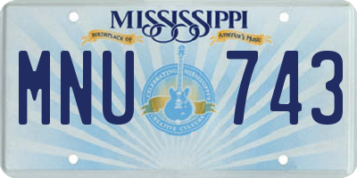 MS license plate MNU743