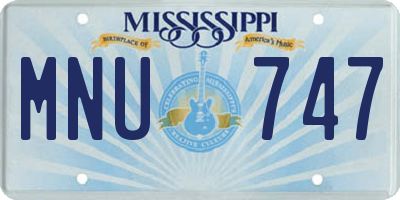 MS license plate MNU747