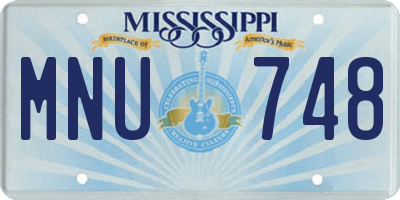 MS license plate MNU748