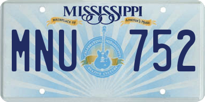 MS license plate MNU752