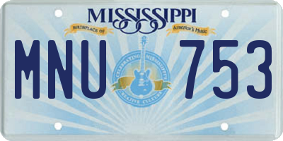 MS license plate MNU753