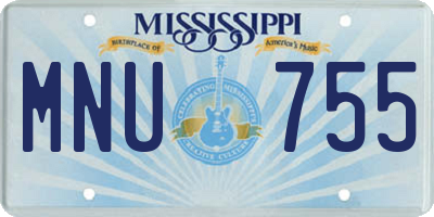 MS license plate MNU755