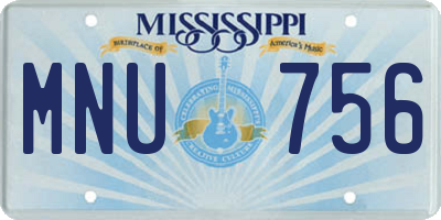 MS license plate MNU756