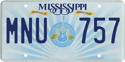 MS license plate MNU757