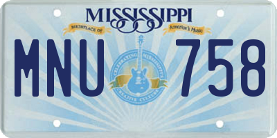 MS license plate MNU758