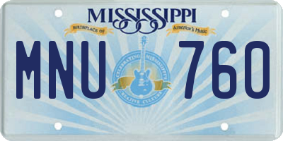 MS license plate MNU760