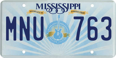 MS license plate MNU763
