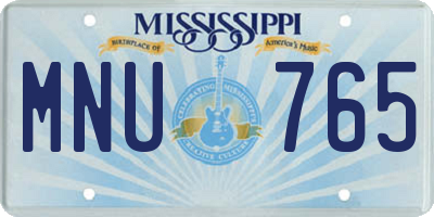 MS license plate MNU765
