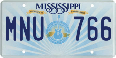 MS license plate MNU766