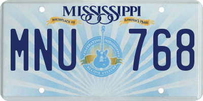 MS license plate MNU768