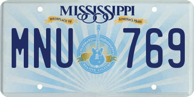 MS license plate MNU769