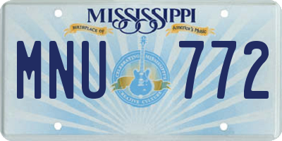 MS license plate MNU772