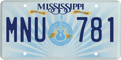 MS license plate MNU781