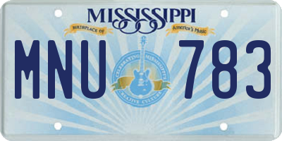 MS license plate MNU783