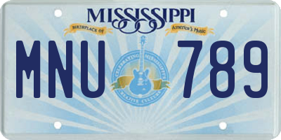 MS license plate MNU789