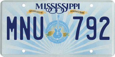 MS license plate MNU792