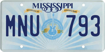 MS license plate MNU793