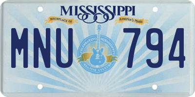 MS license plate MNU794