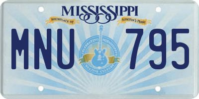 MS license plate MNU795