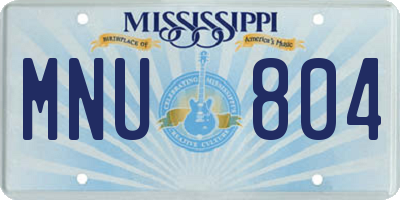 MS license plate MNU804