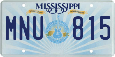 MS license plate MNU815