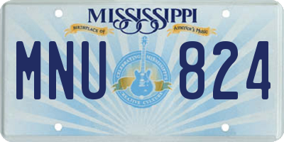 MS license plate MNU824