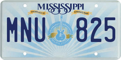 MS license plate MNU825