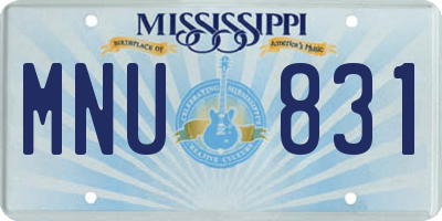 MS license plate MNU831