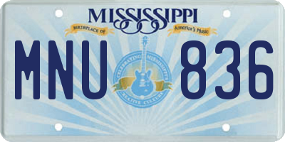 MS license plate MNU836